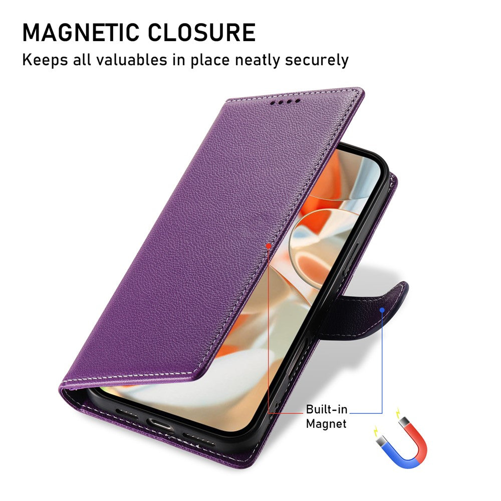 For Google Pixel 11  /  11 Pro Case Magnetic Snap Litchi Texture Leather Wallet Phone Cover with Wrist Strap