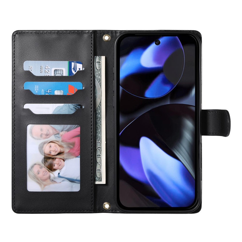 For Google Pixel 11  /  11 Pro Wallet Case Rhombus Stitching Stand Leather Phone Cover with Long   /   Short Strap