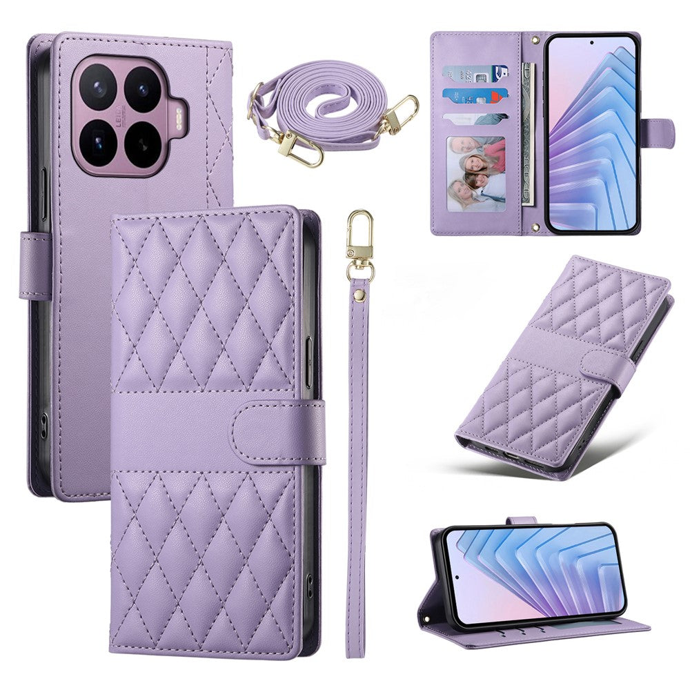 Xiaomi 17T Pro – Wallet-Handyhülle aus PU-Leder und TPU, mit Ständer, mit langem und kurzem Trageriemen
