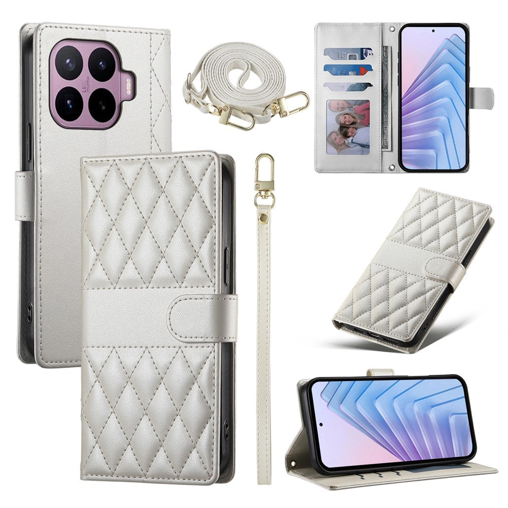 Xiaomi 17T Pro – Wallet-Handyhülle aus PU-Leder und TPU, mit Ständer, mit langem und kurzem Trageriemen