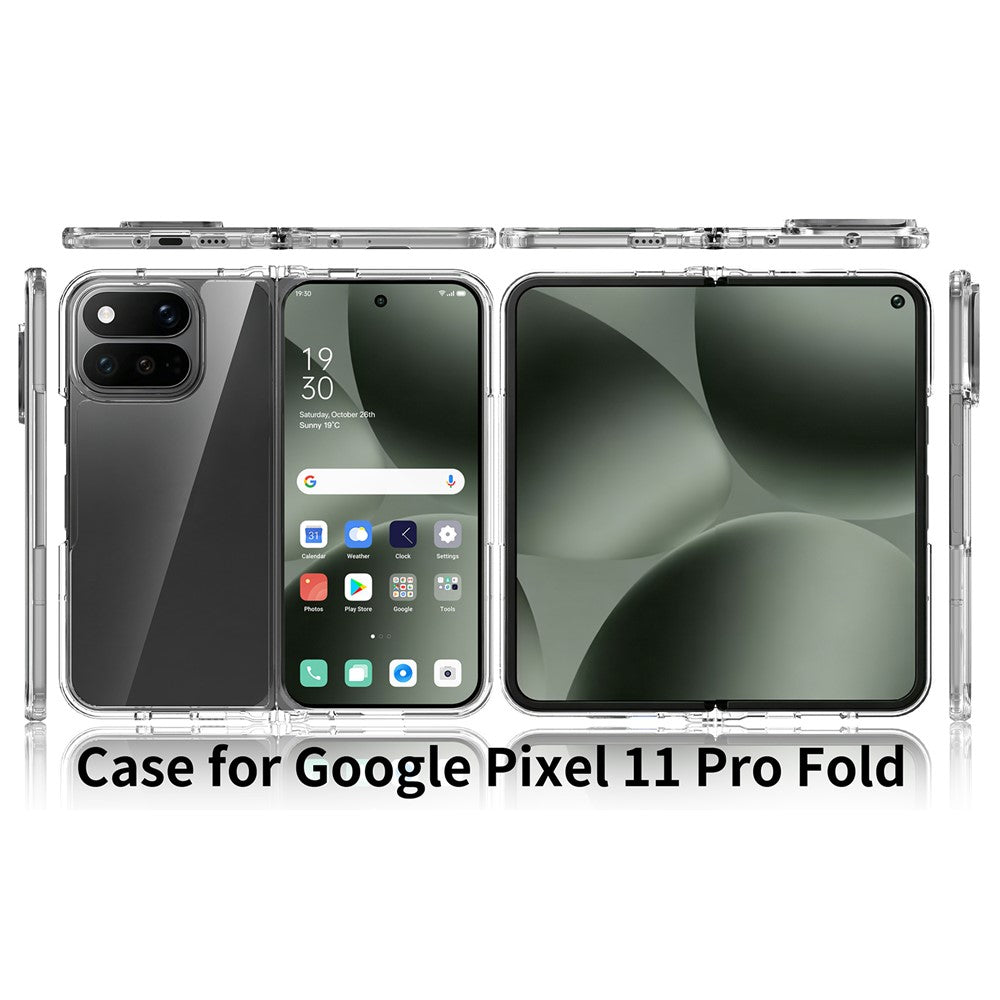 For Google Pixel 11 Pro Fold Clear Phone Case TPU+Acrylic Shockproof Phone Back Cover