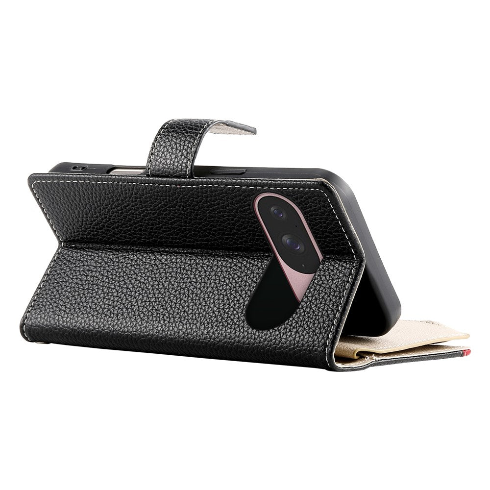 For Google Pixel 11 / Pixel 11 Pro Leather Case Zipper Wallet Color Splicing Flip Phone Cover with Straps