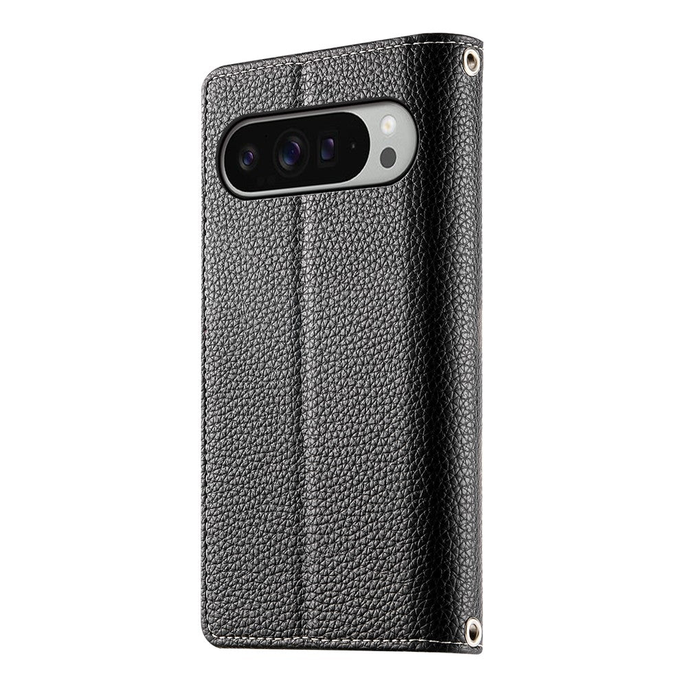For Google Pixel 11 Pro XL Leather Case Zipper Wallet Color Splicing Flip Phone Cover with Straps