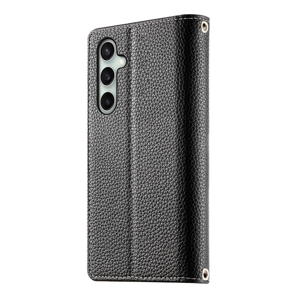 For Samsung Galaxy S26 FE Leather Case Zipper Wallet Color Splicing Flip Phone Cover with Straps