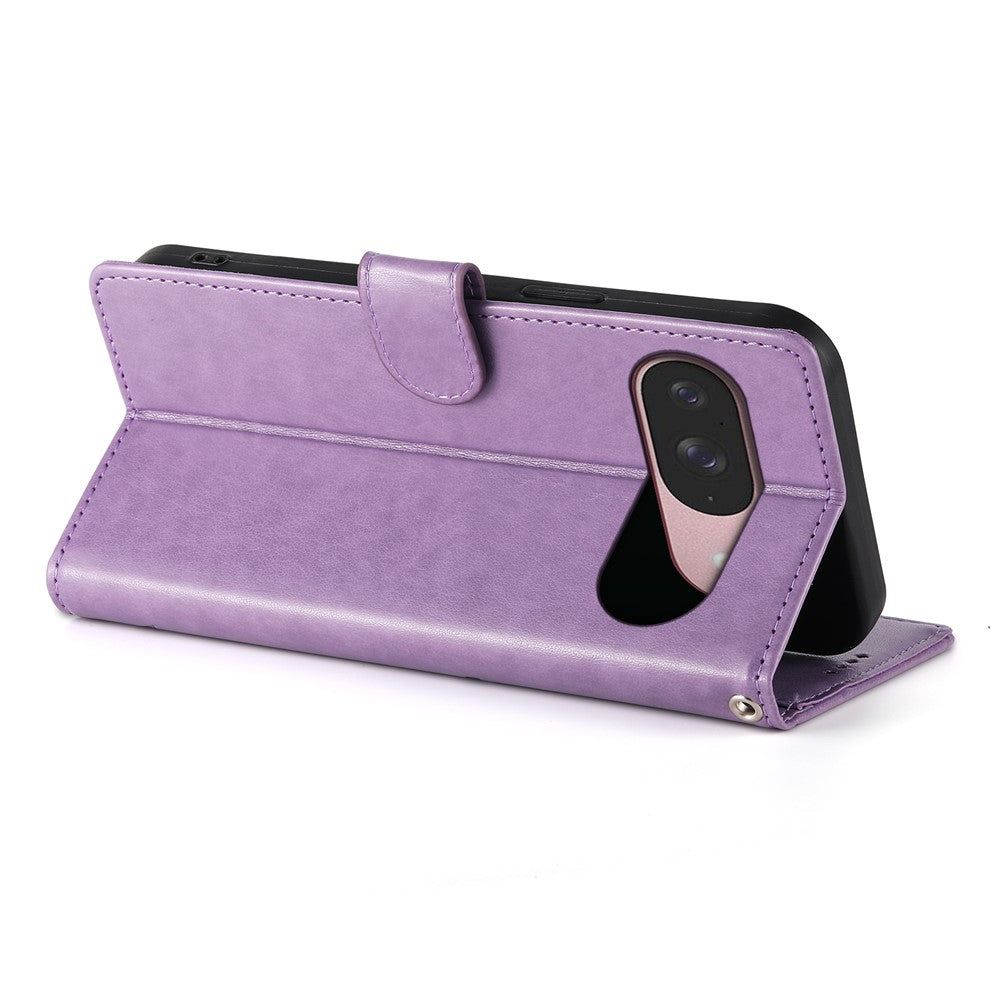 For Google Pixel 11 / Pixel 11 Pro Wallet Case Butterfly Floral Imprint PU Leather Phone Cover with Wrist Strap