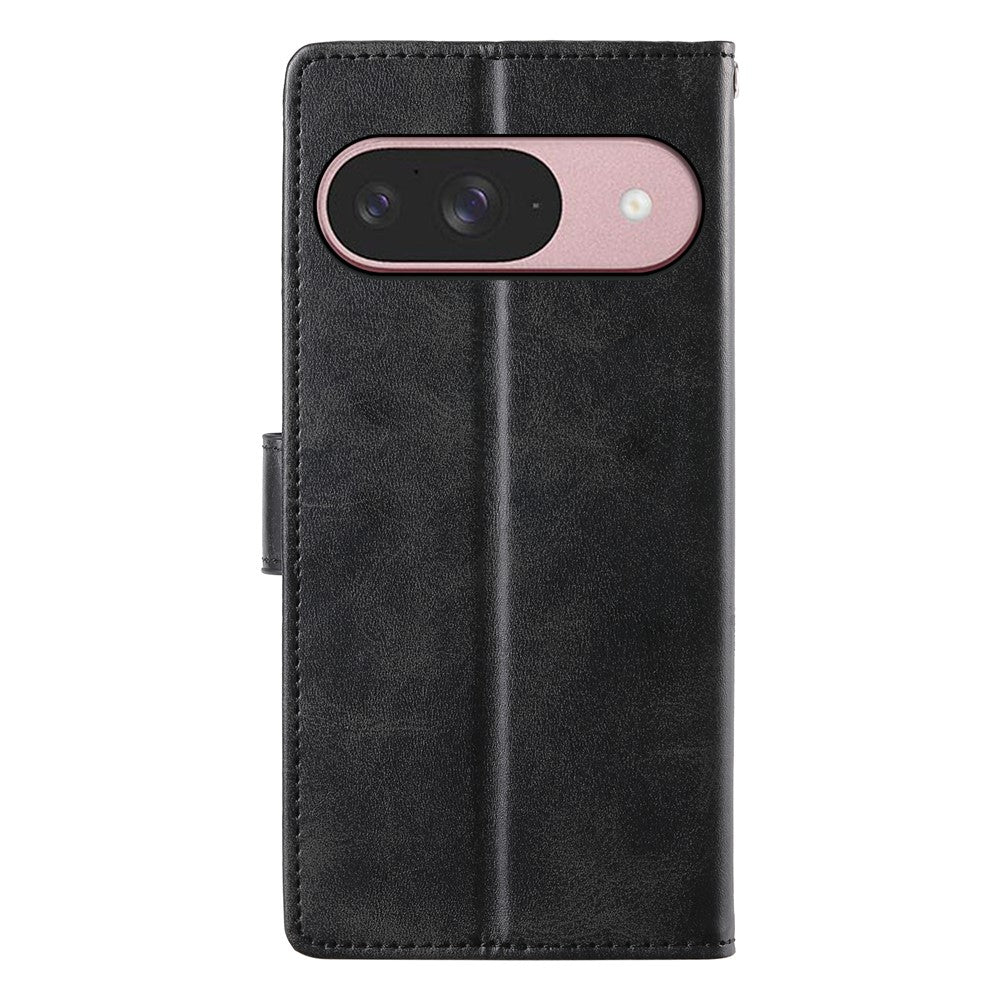 For Google Pixel 11 / Pixel 11 Pro Case Stand Wallet Calf Texture PU Leather Flip Phone Cover with Wrist Strap
