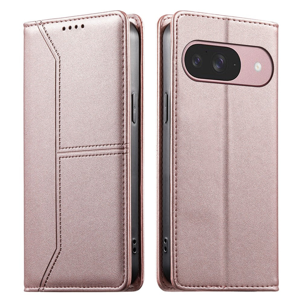For Google Pixel 11 / Pixel 11 Pro Wallet Stand Case Line Splicing TPU PU Leather Phone Cover