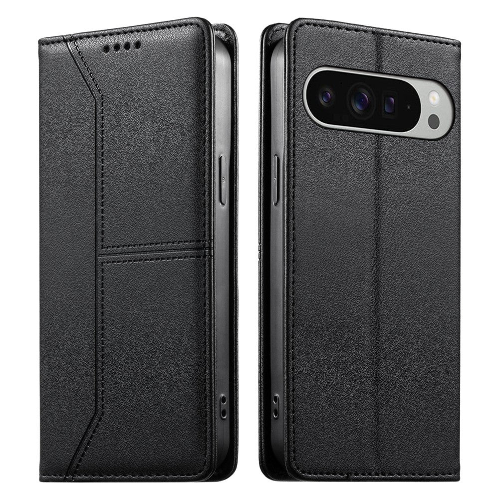 For Google Pixel 11 Pro XL Wallet Stand Case Line Splicing TPU PU Leather Phone Cover