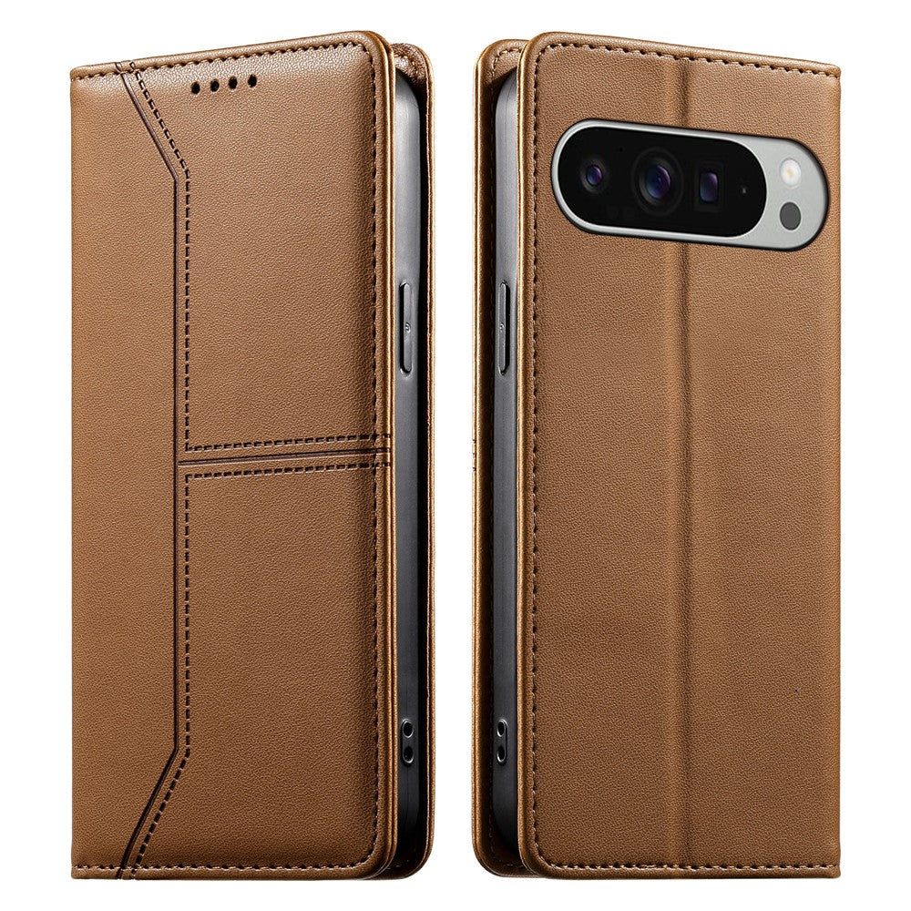 For Google Pixel 11 Pro XL Wallet Stand Case Line Splicing TPU PU Leather Phone Cover