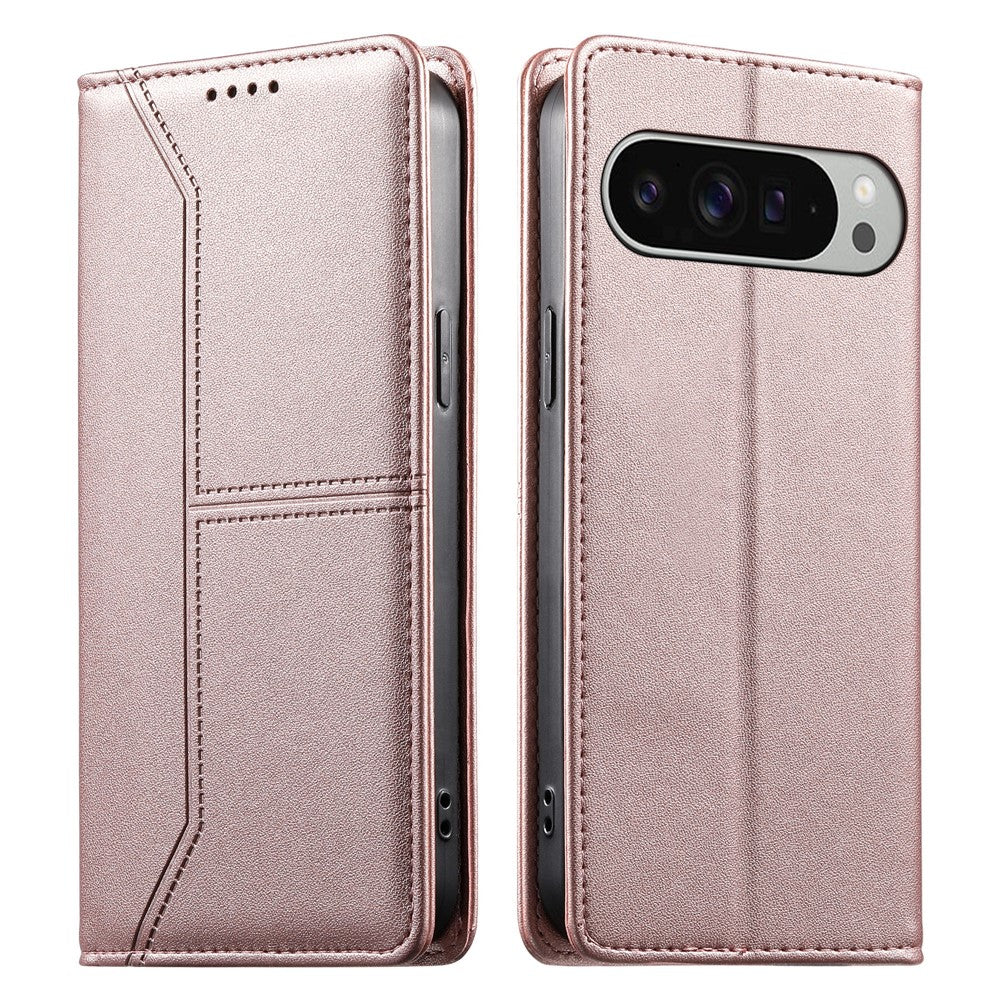 For Google Pixel 11 Pro XL Wallet Stand Case Line Splicing TPU PU Leather Phone Cover