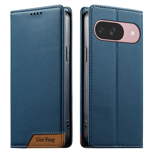Google Pixel 11 / Google Pixel 11 Pro Handyhülle – DIERFENG DF-018 11 Pro RFID-blockierende Brieftasche aus Leder mit farblich gespleißter Logo-Ecke