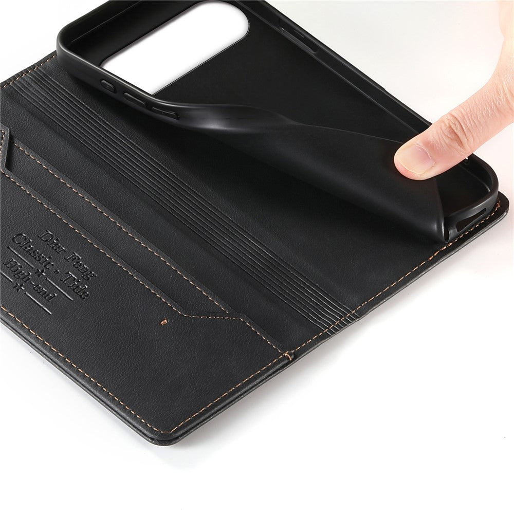 DIERFENG DF-019 for Google Pixel 11  /  11 Pro Leather Wallet Case Magnetic Flip Cover with Card Slots RFID Blocking