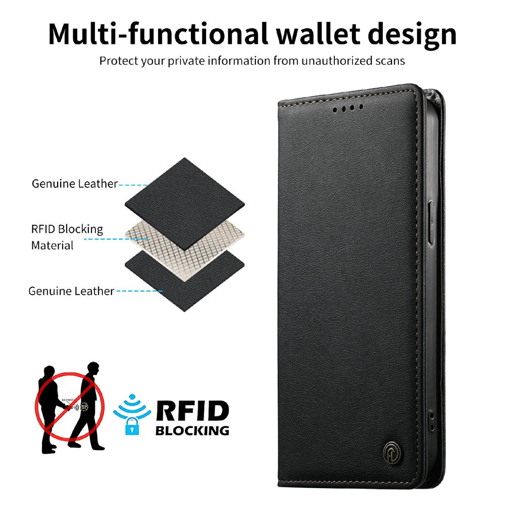 DIERFENG DF-019 for Google Pixel 11  /  11 Pro Leather Wallet Case Magnetic Flip Cover with Card Slots RFID Blocking