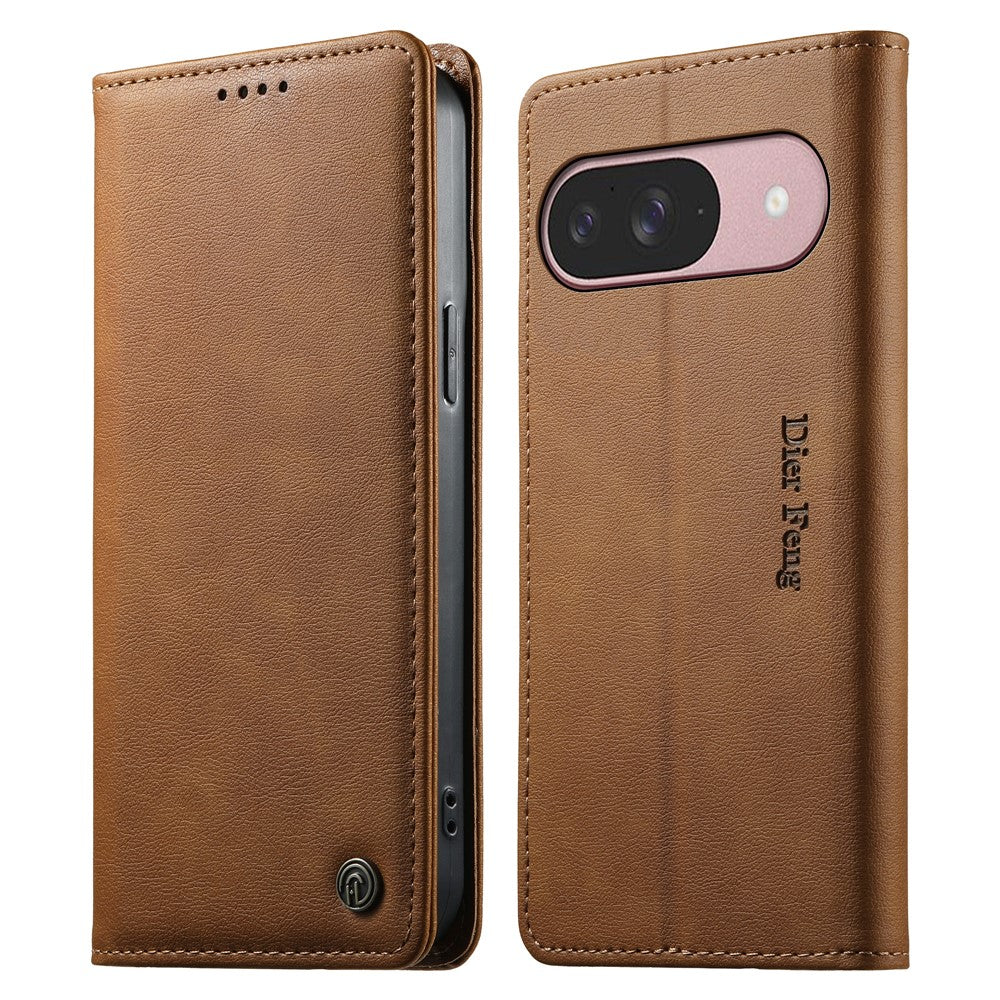 DIERFENG DF-019 for Google Pixel 11  /  11 Pro Leather Wallet Case Magnetic Flip Cover with Card Slots RFID Blocking