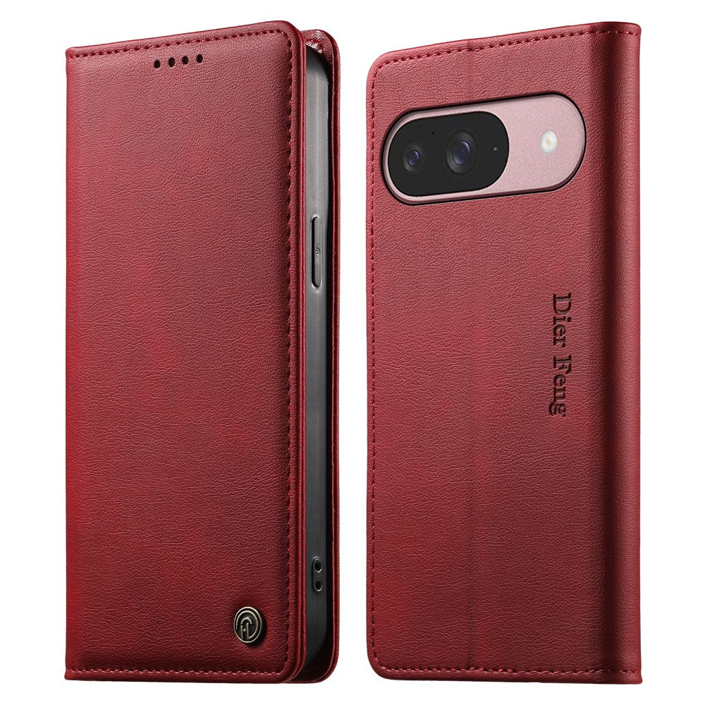 DIERFENG DF-019 for Google Pixel 11  /  11 Pro Leather Wallet Case Magnetic Flip Cover with Card Slots RFID Blocking