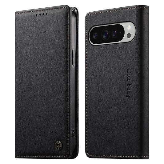 Google Pixel 11 Pro XL Handyhülle – DIERFENG DF-019 Leder-Geldbörse mit magnetischem Klappdeckel und Kartenfächern, RFID-blockierend