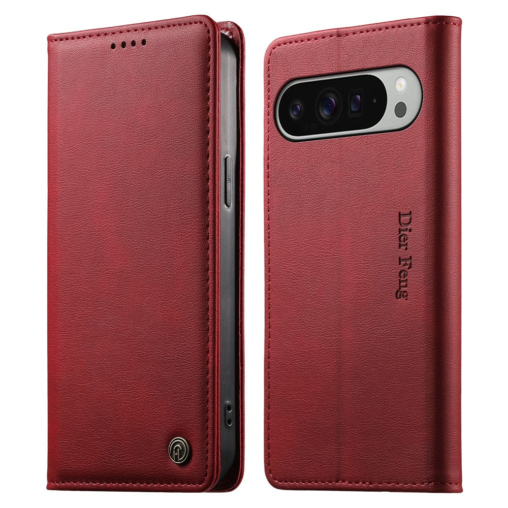 DIERFENG DF-019 for Google Pixel 11 Pro XL Leather Wallet Case Magnetic Flip Cover with Card Slots RFID Blocking