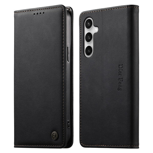 Galaxy S26 FE Handyhülle – DIERFENG DF-019 Leder-Geldbörse mit magnetischem Klappdeckel und Kartenfächern, RFID-blockierend