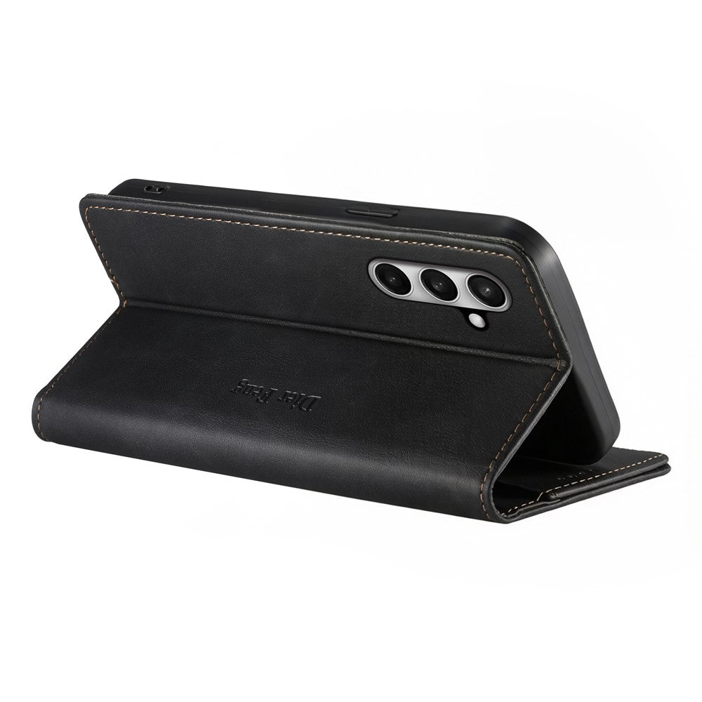 DIERFENG DF-019 for Samsung Galaxy S26 FE Leather Wallet Case Magnetic Flip Cover with Card Slots RFID Blocking