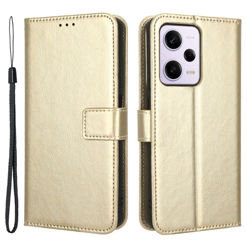 Protective Phone Cover For Xiaomi Redmi Note 12 Pro+ 5G Crazy Horse Texture Magnetic Clasp PU Leather Case Wallet Stand with Strap