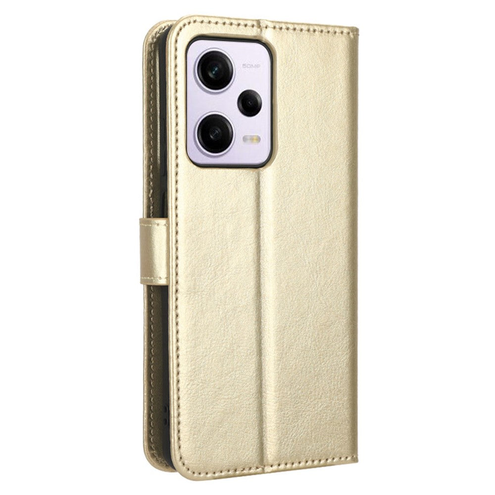 Protective Phone Cover For Xiaomi Redmi Note 12 Pro+ 5G Crazy Horse Texture Magnetic Clasp PU Leather Case Wallet Stand with Strap