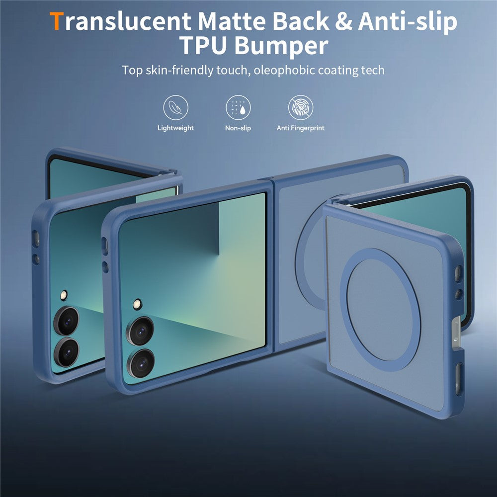 For Samsung Galaxy Z Flip8 Magnetic Case TPU Frame Acrylic Back Phone Cover Skin Touch