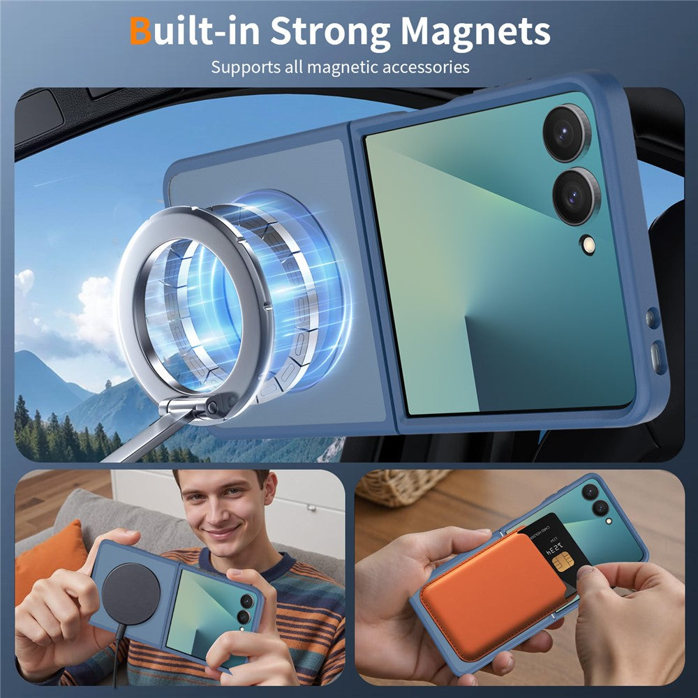 For Samsung Galaxy Z Flip8 Magnetic Case TPU Frame Acrylic Back Phone Cover Skin Touch
