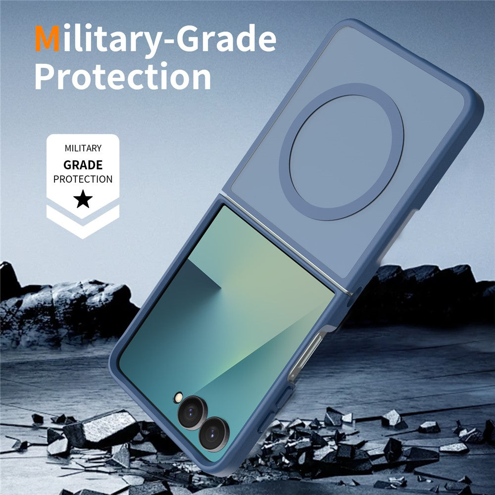 For Samsung Galaxy Z Flip8 Magnetic Case TPU Frame Acrylic Back Phone Cover Skin Touch