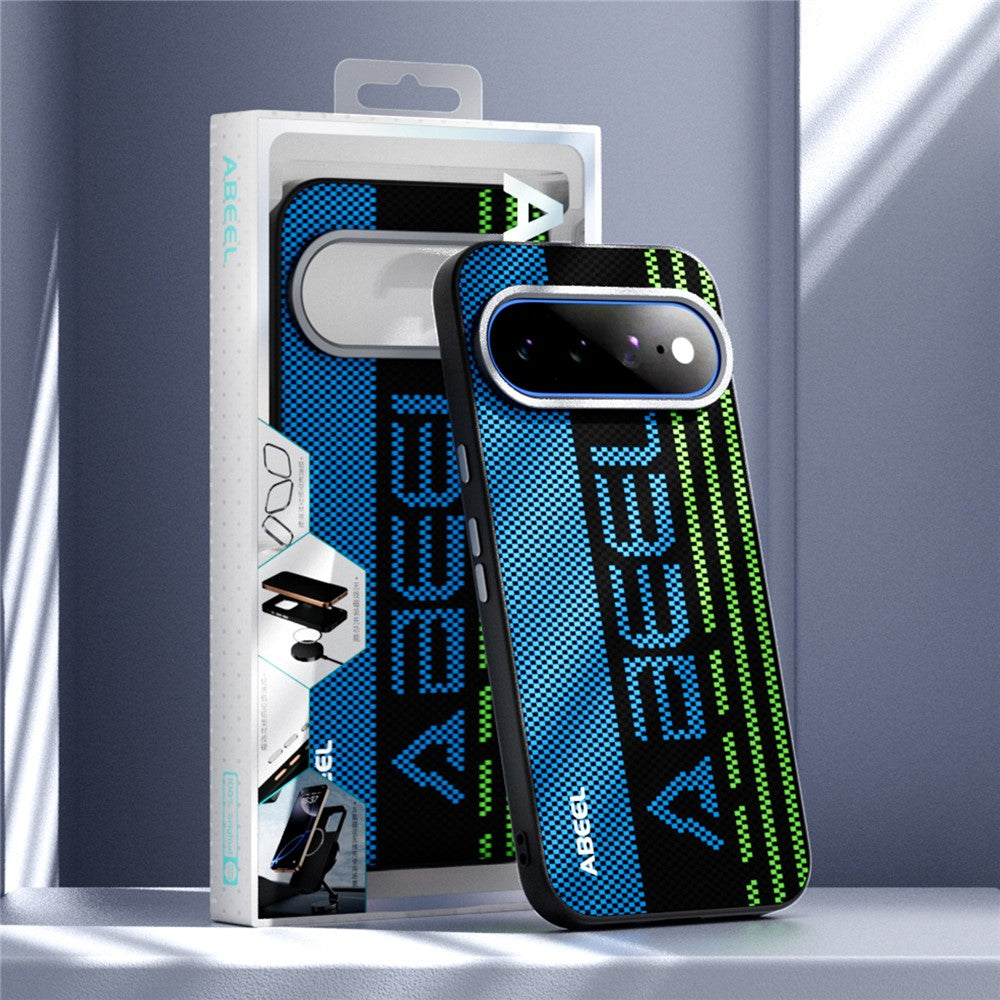 ABEEL For Google Pixel 11 / Pixel 11 Pro Magnetic Case Micro-Embossing 6D Printed PC TPU Aluminum Alloy Leather Phone Cover