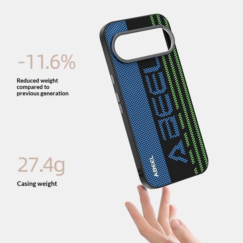 ABEEL For Google Pixel 11 Pro XL Magnetic Case Micro-Embossing 6D Printed PC TPU Aluminum Alloy Leather Phone Cover