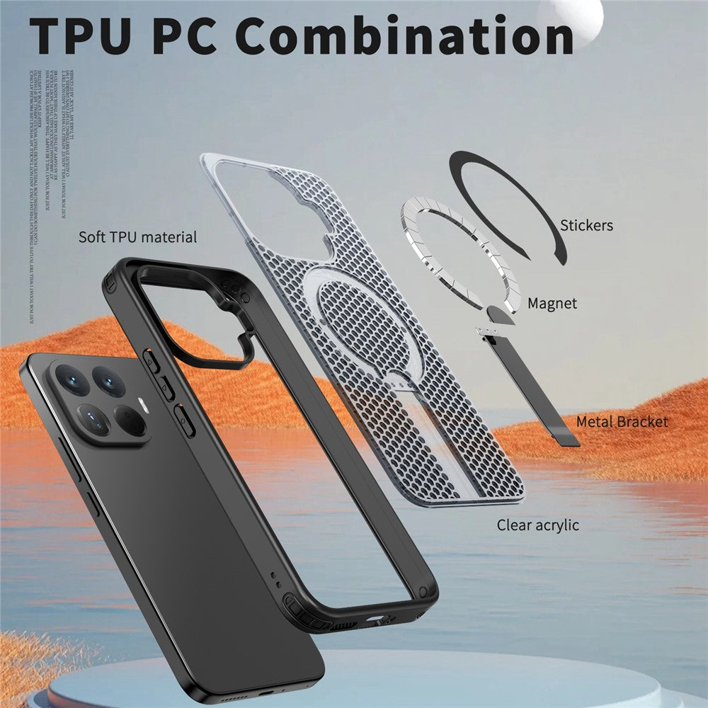 Xiaomi 17T Pro – Magnetische Handyhülle aus PC und TPU, mit Ständer