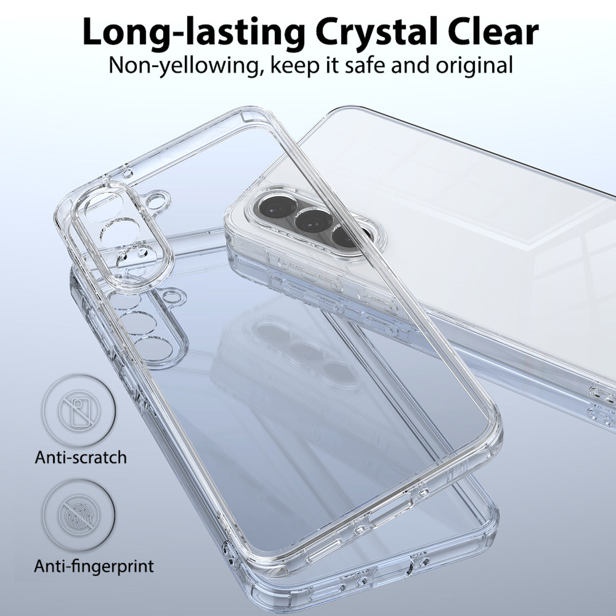 For Samsung Galaxy S26 FE Clear Phone Case TPU+Acrylic Shockproof Phone Back Cover