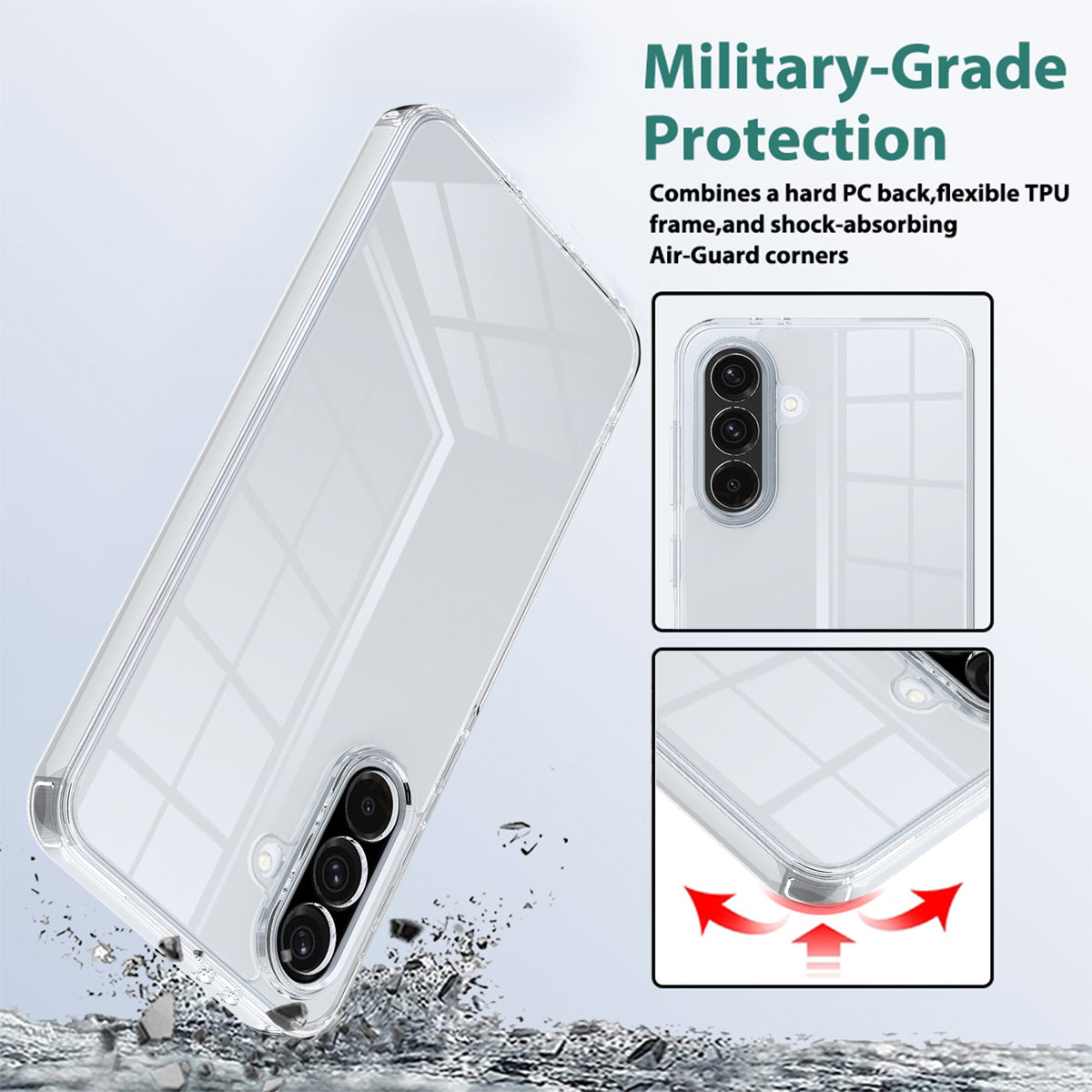 For Samsung Galaxy S26 FE Clear Phone Case TPU+Acrylic Shockproof Phone Back Cover
