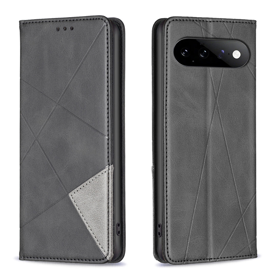 For Google Pixel 11 / Google Pixel 11 Pro Case Card Slots Geometry Imprint Leather Phone Cover