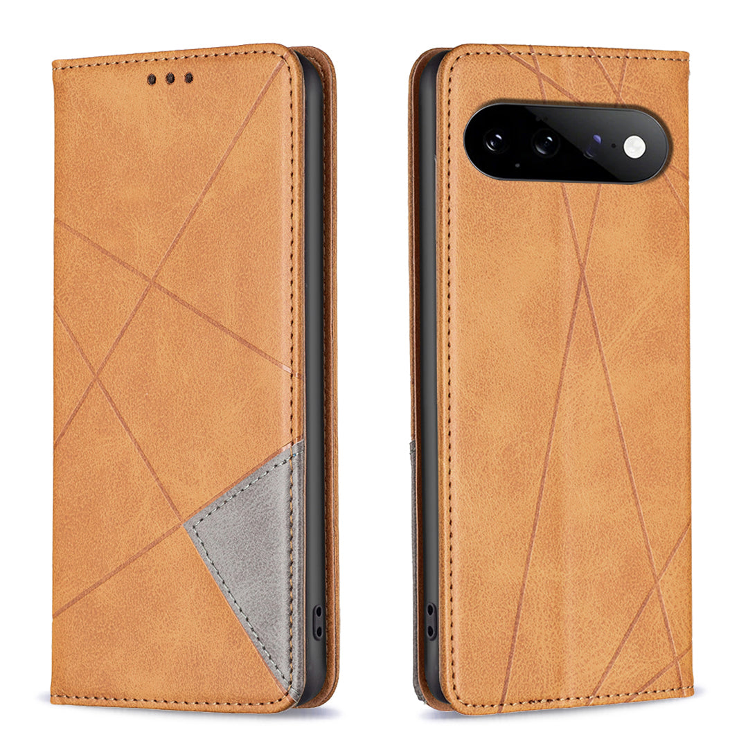 For Google Pixel 11 / Google Pixel 11 Pro Case Card Slots Geometry Imprint Leather Phone Cover