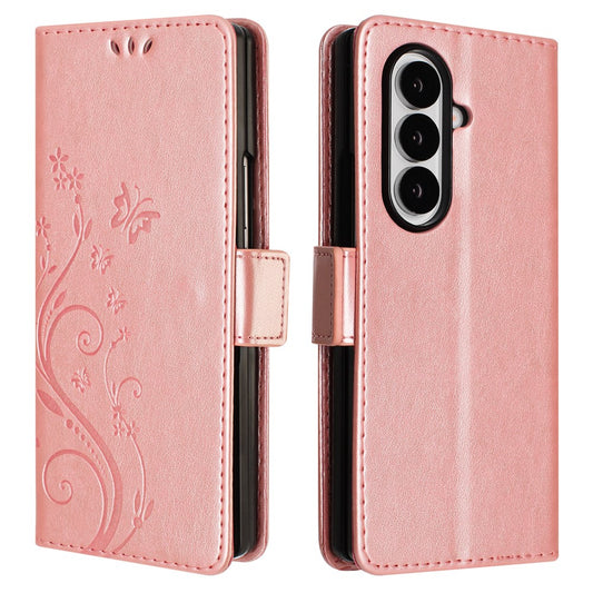 Galaxy Z Fold8 Ultra – Wallet-Handyhülle aus PU-Leder und TPU, mit Ständer, mit Blumenmotiv