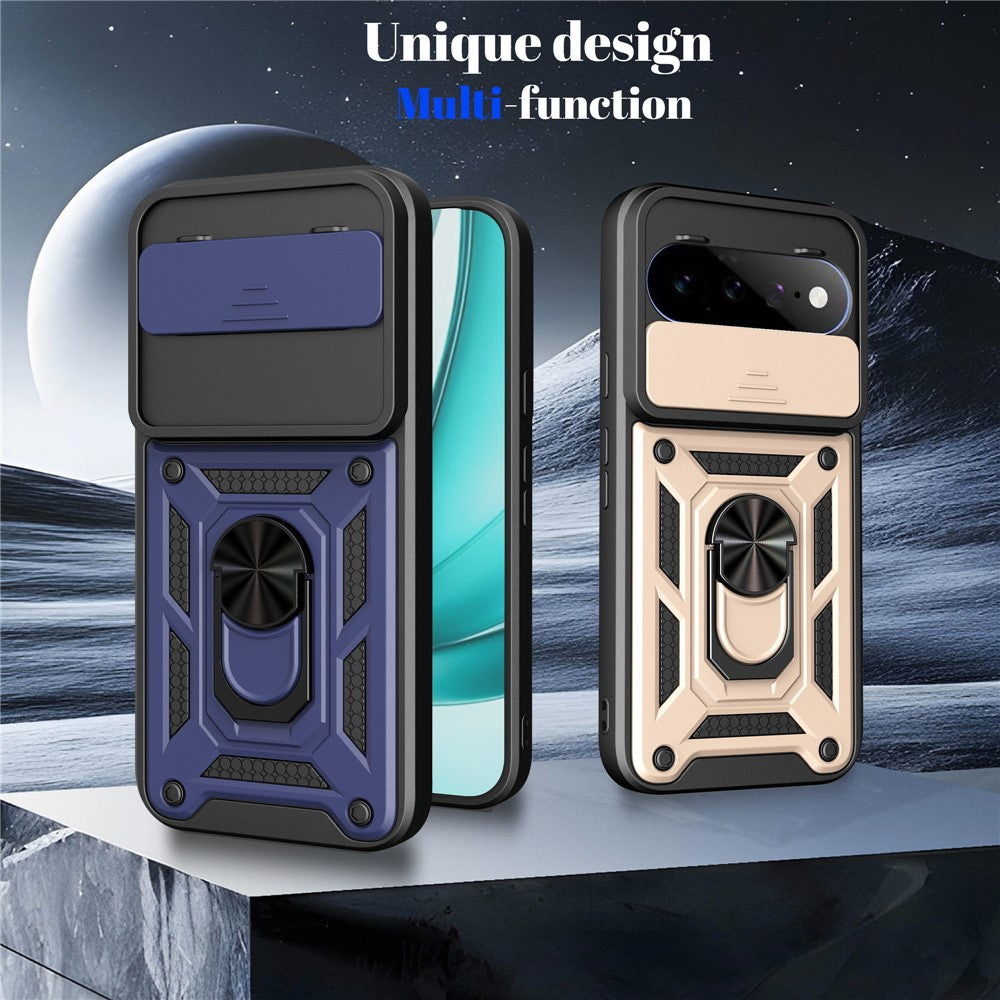 For Google Pixel 11  /  11 Pro Case with Slide Camera Lid PC + TPU Kickstand Phone Cover
