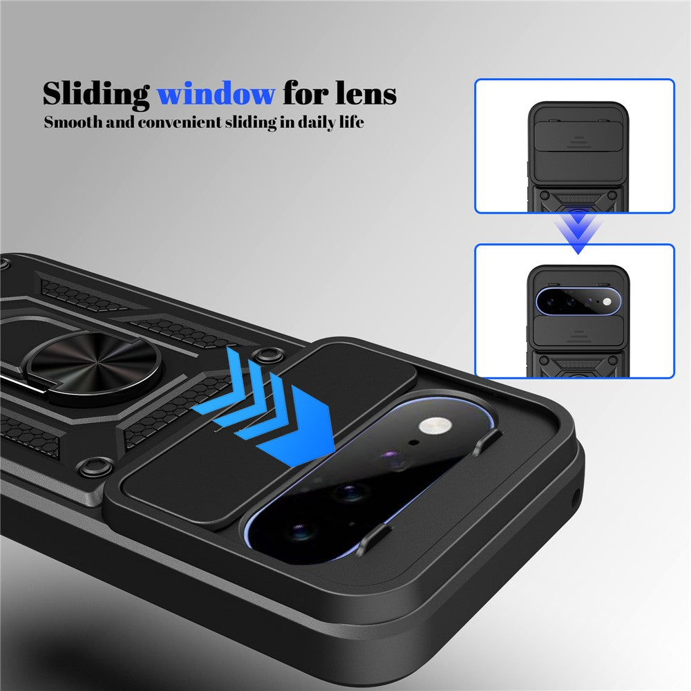 For Google Pixel 11  /  11 Pro Case with Slide Camera Lid PC + TPU Kickstand Phone Cover
