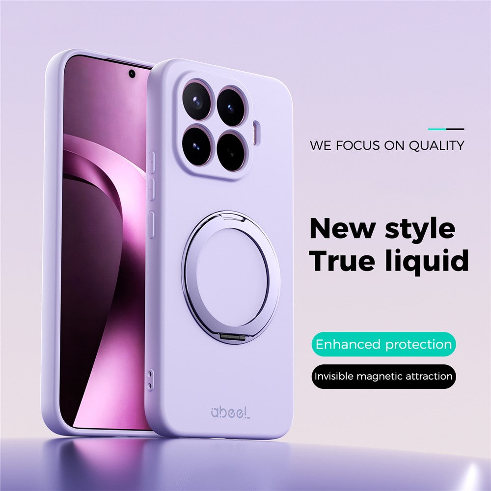 Xiaomi 17T – Magnetische Handyhülle aus Flüssigsilikon und Metall, mit Ständer, aus Flüssigsilikon, mit Soft-Touch-Oberfläche
