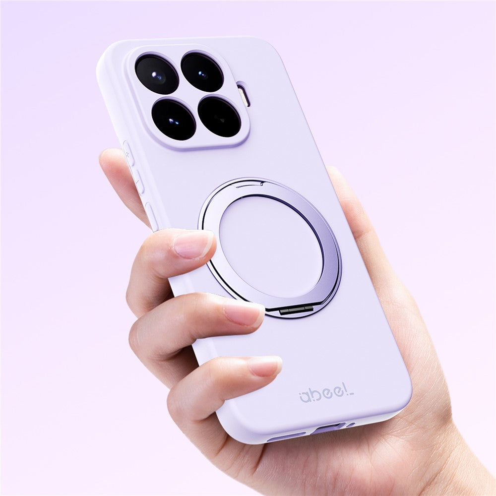 Xiaomi 17T – Magnetische Handyhülle aus Flüssigsilikon und Metall, mit Ständer, aus Flüssigsilikon, mit Soft-Touch-Oberfläche