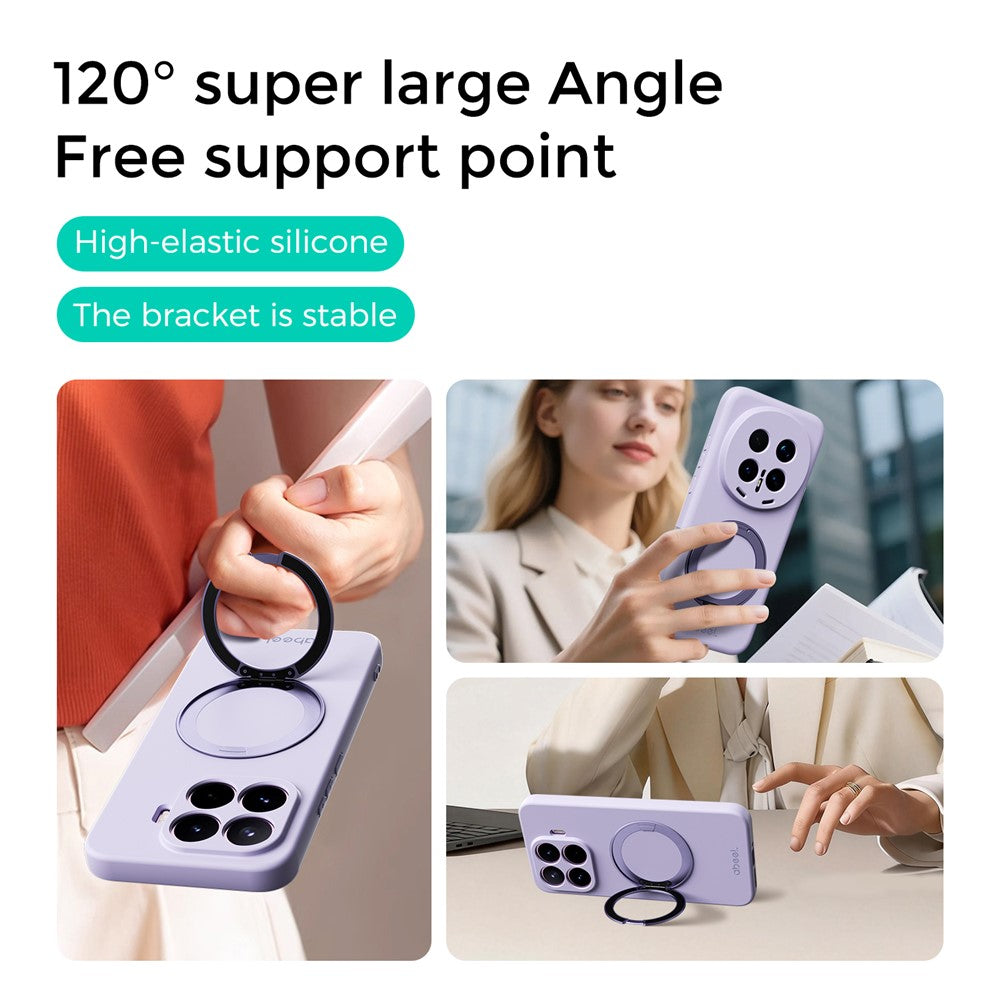Xiaomi 17T Pro – Magnetische Handyhülle aus Flüssigsilikon und Metall, mit Ständer, aus Flüssigsilikon, mit Soft-Touch-Oberfläche