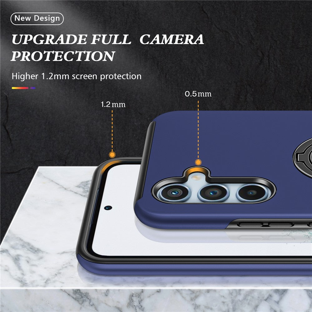 For Samsung Galaxy A37 5G Case PC + TPU Phone Cover with Rotatable Ring Holder