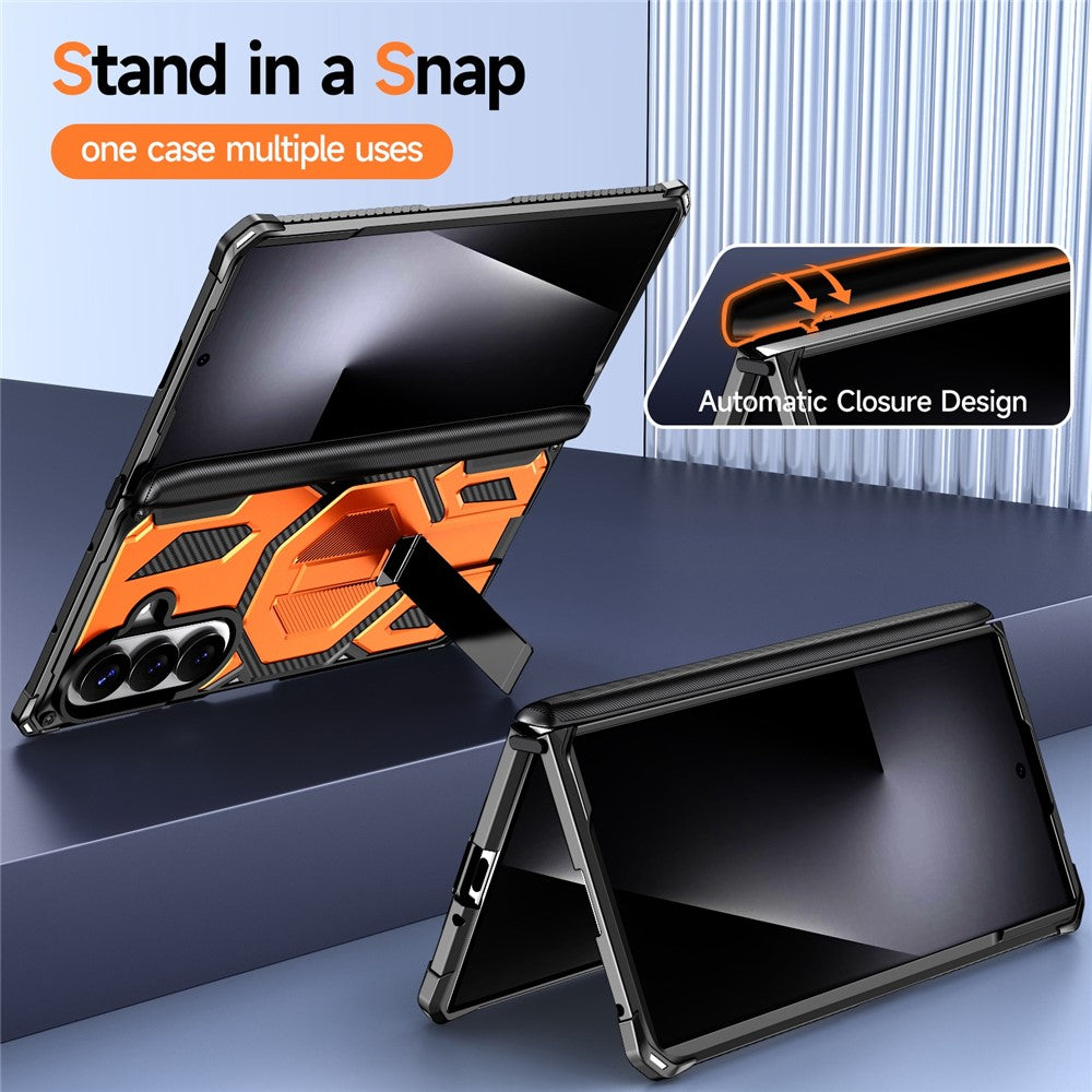 For Samsung Galaxy Z Fold8 Ultra / Z Fold7 5G Case Kickstand Hinge Protection Rugged PC + TPU Phone Cover