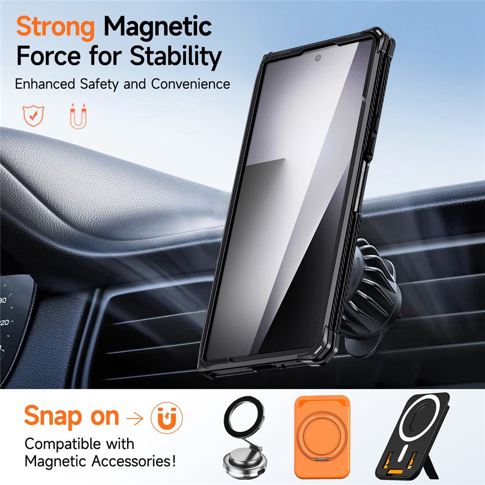 For Samsung Galaxy Z Fold8 Ultra / Z Fold7 5G Case Kickstand Hinge Protection Rugged PC + TPU Phone Cover