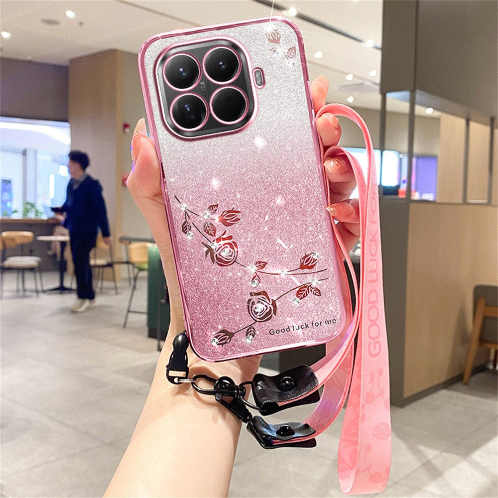 Xiaomi 17T – Handyhülle aus TPU, mit Blumenmotiv, mit Trageband