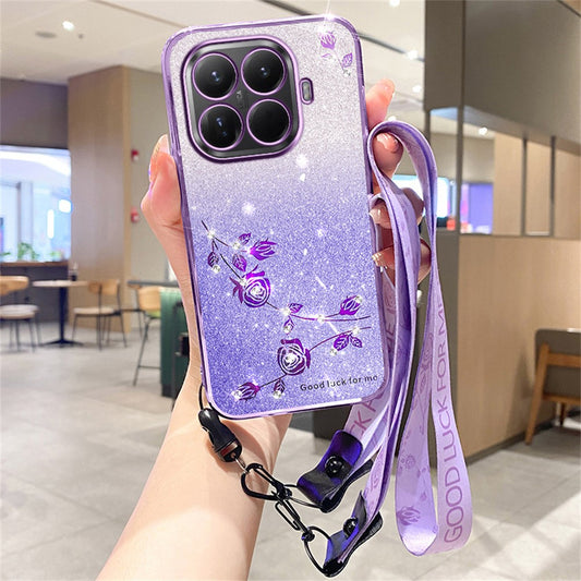 Xiaomi 17T – Handyhülle aus TPU, mit Blumenmotiv, mit Trageband