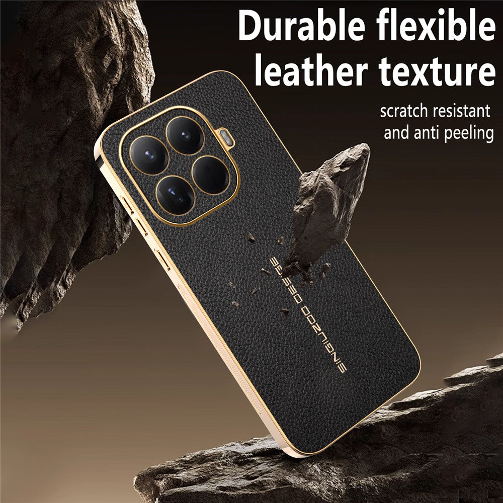 Xiaomi 17T – Handyhülle aus PU-Leder und TPU, mit Litschi-Textur