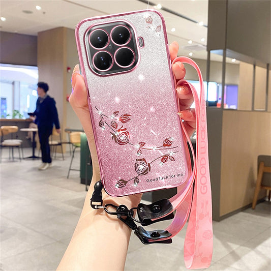 Xiaomi 17T Pro – Handyhülle aus TPU, mit Blumenmotiv, mit Trageband