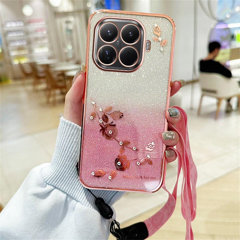 Xiaomi 17T Pro – Handyhülle aus TPU, mit Blumenmotiv, mit Trageband