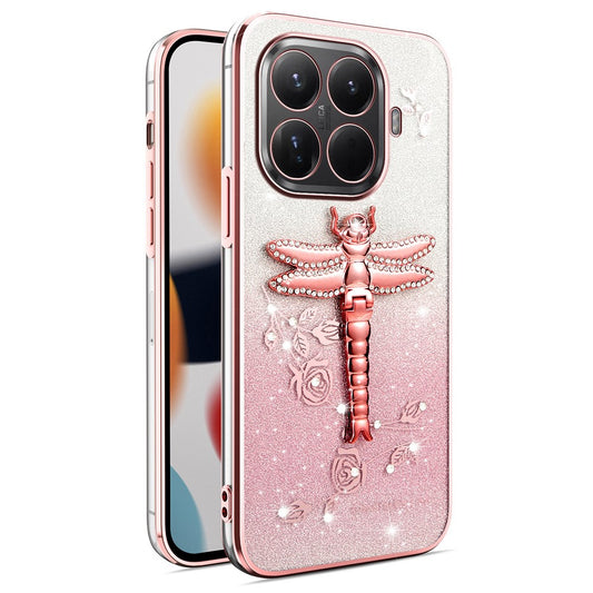 Xiaomi 17T Pro – Handyhülle aus TPU, mit Ständer, mit Glitzer, mit Blumenmotiv